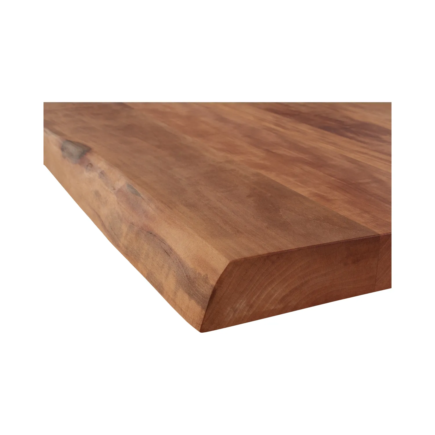 Detailansicht der Tischkante vom Esstisch aus Apfelbaum mit Baumkante
