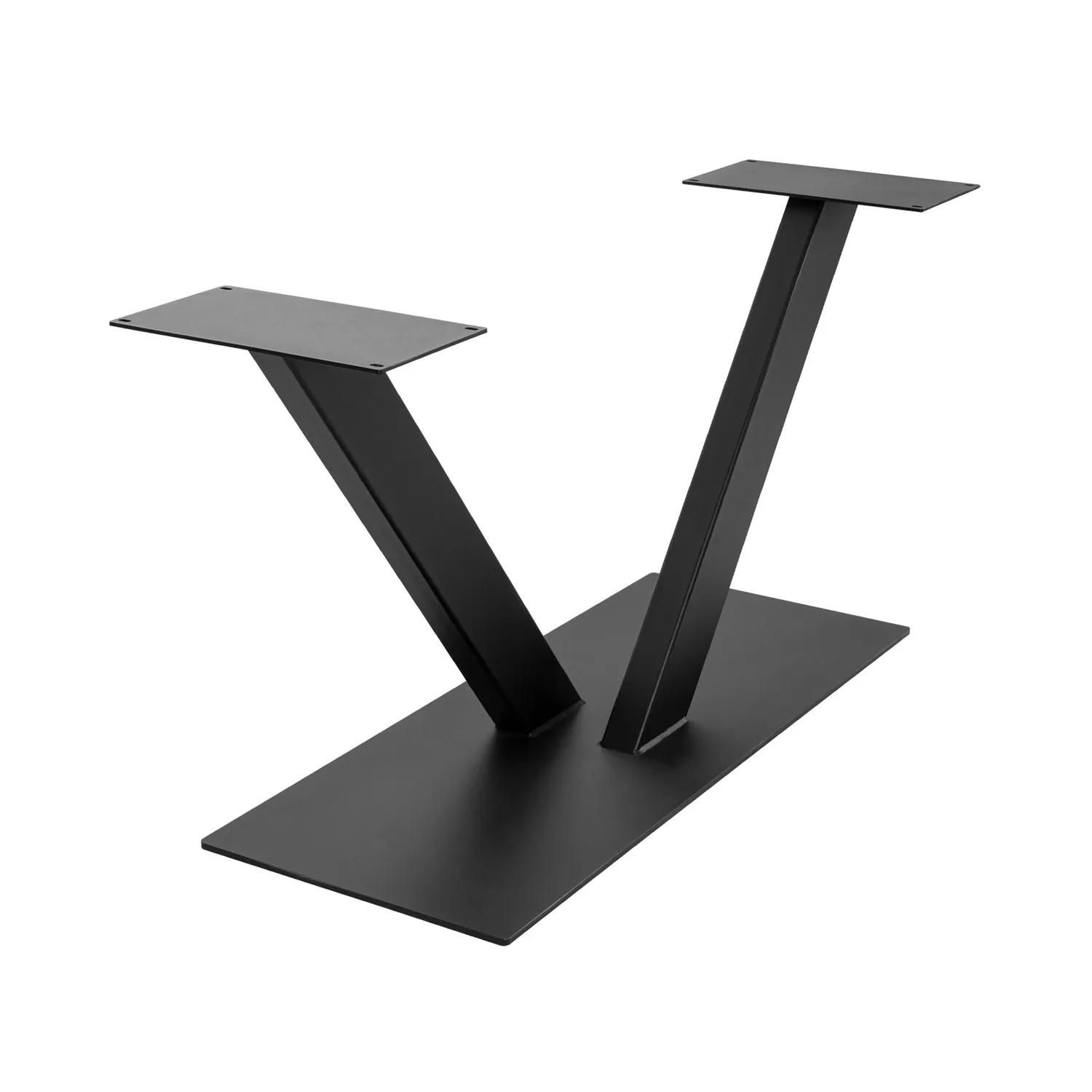 Tischgestell V-Säule aus matt schwarz gepulvertem Rohstahl
