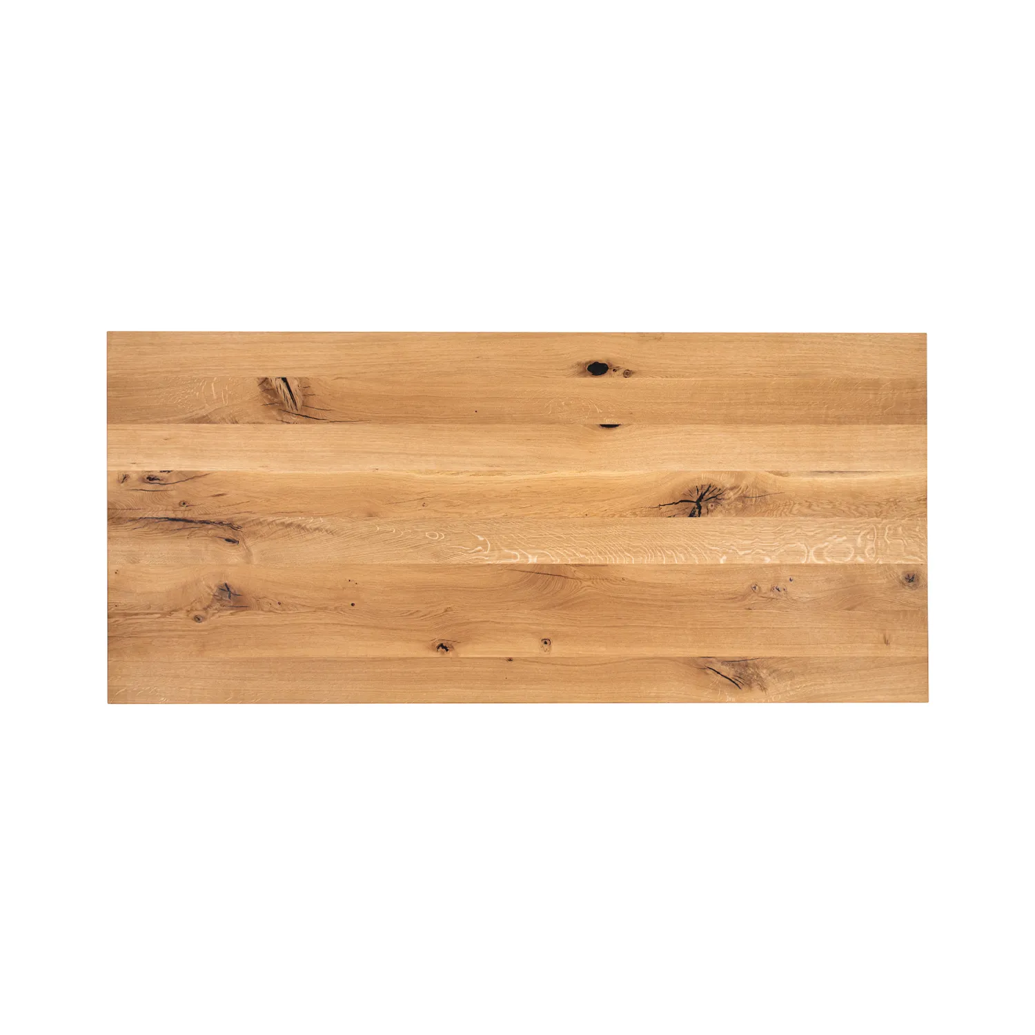 Holzplatte aus Eiche im Detail mit gerader Kante von oben