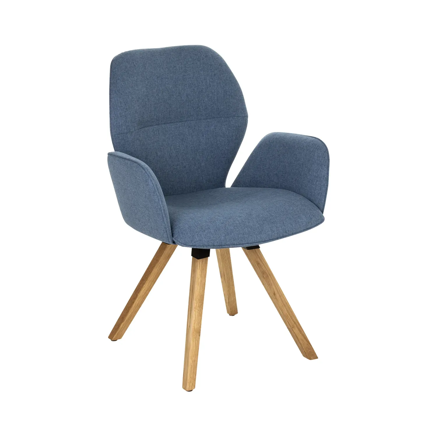 Design Stuhl blau mit Armlehne