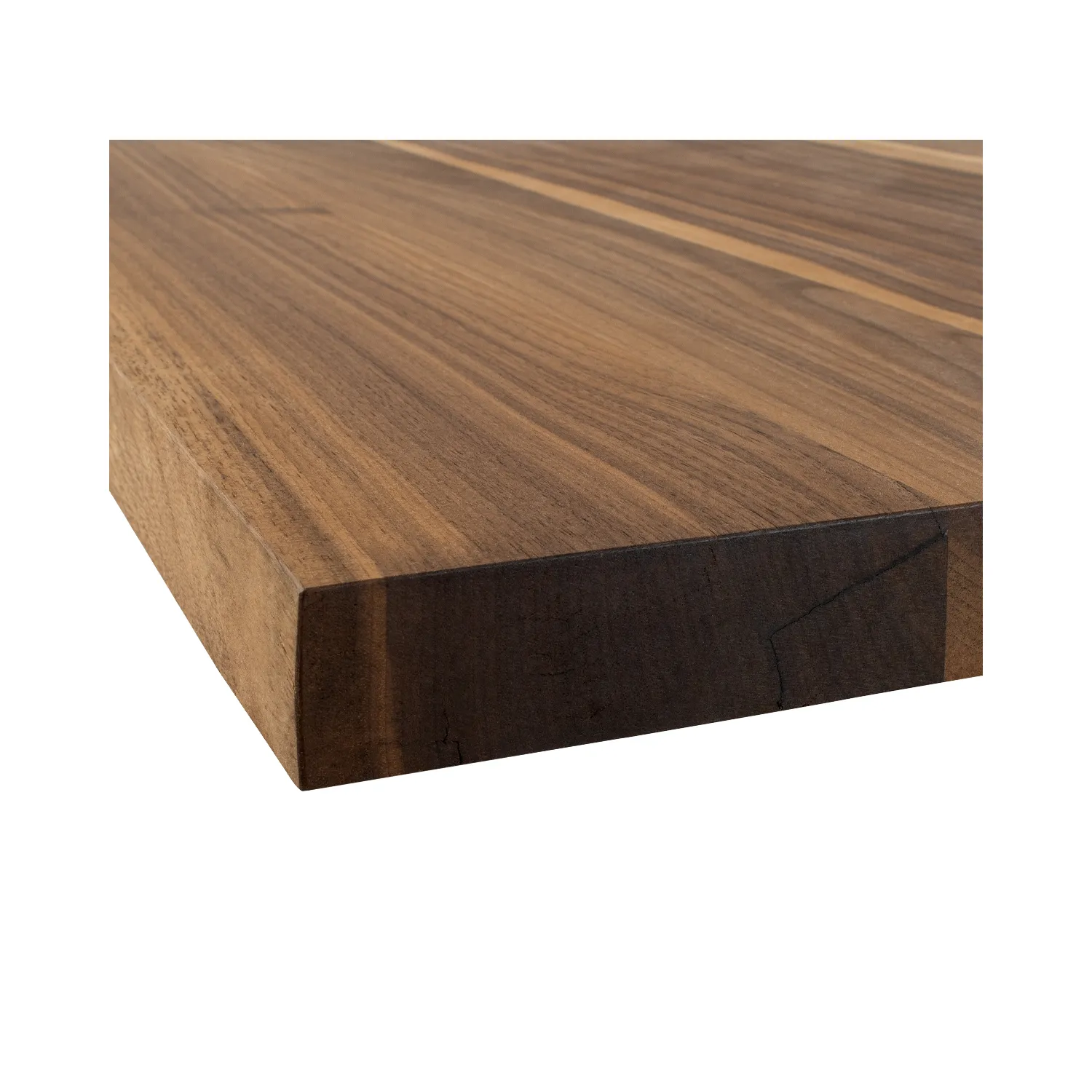 Tischkante aus Nussbaum Massivholz
