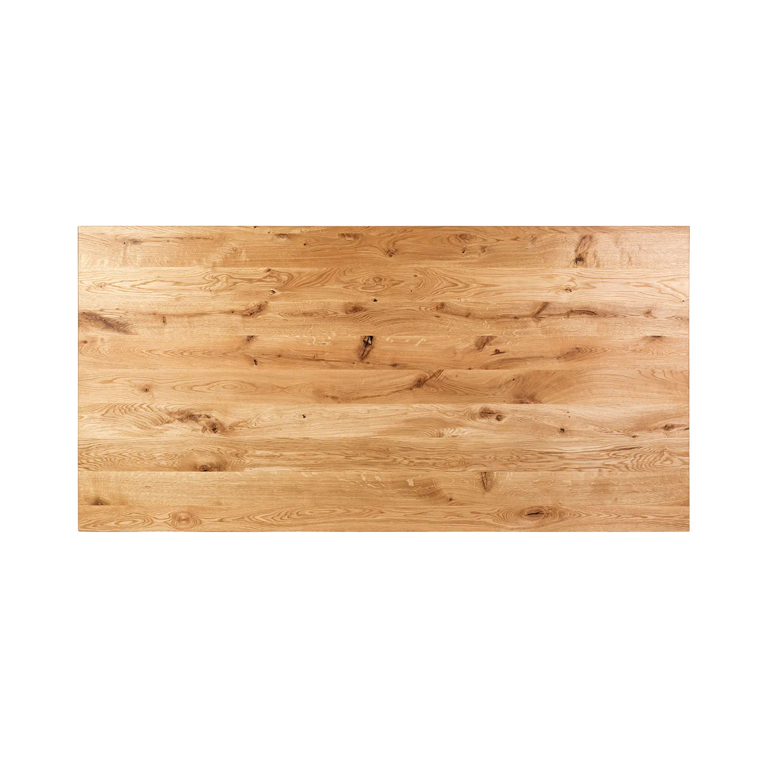 Tischplatte aus Eichenbalken Holzbild von oben