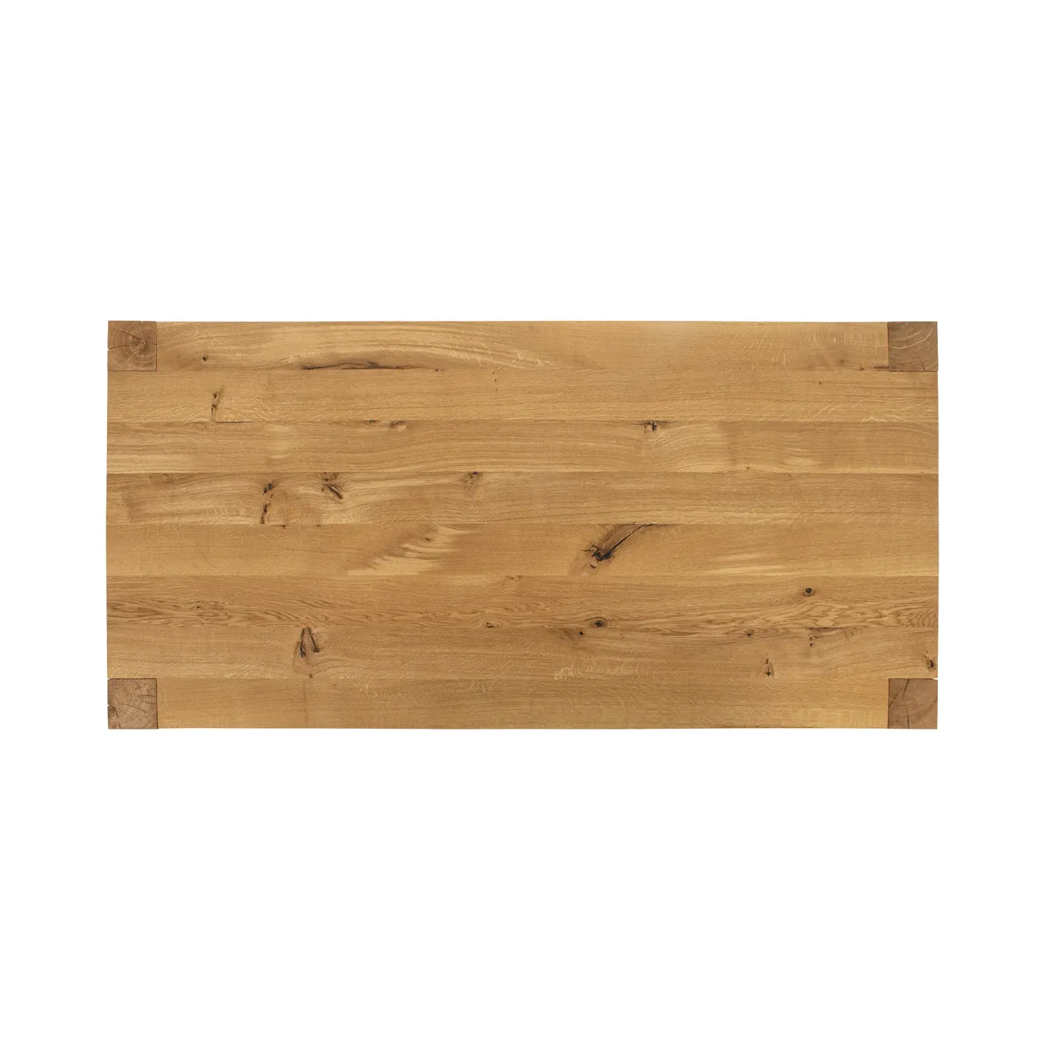 Holztischplatte aus Eichenholz Balkentisch rechteckig von oben